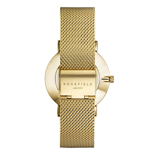 ROSEFIELD紐約精品手錶 The Tribeca系列金色金屬錶帶 白錶盤33mm