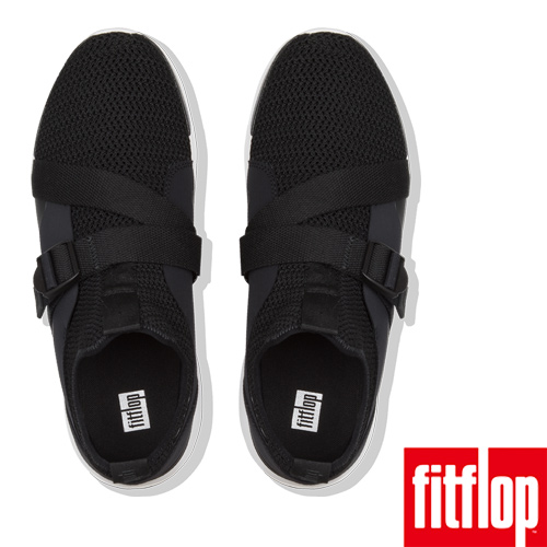 FitFlop FLEXKNIT V-STRAP SNEAKERS-黑色