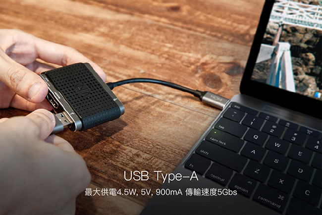 HOMI 4in1 with HDMI+USB3.1+TypeC Hub-C 快速充電傳輸