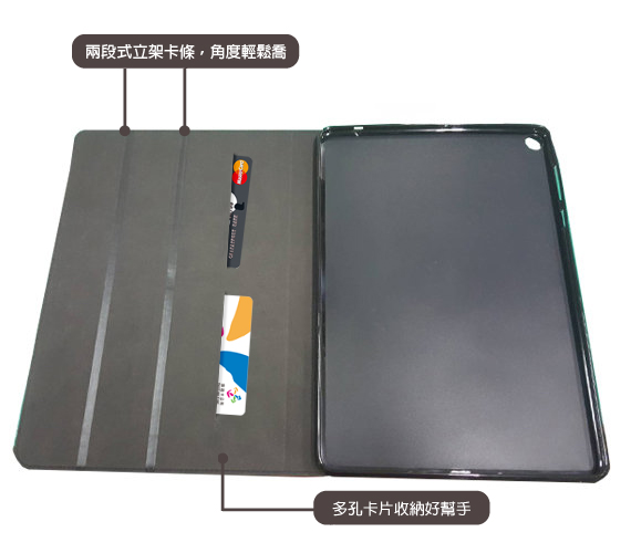 For 三星 Galaxy Tab A 10.5吋 T595/T590 品味皮革紋皮套