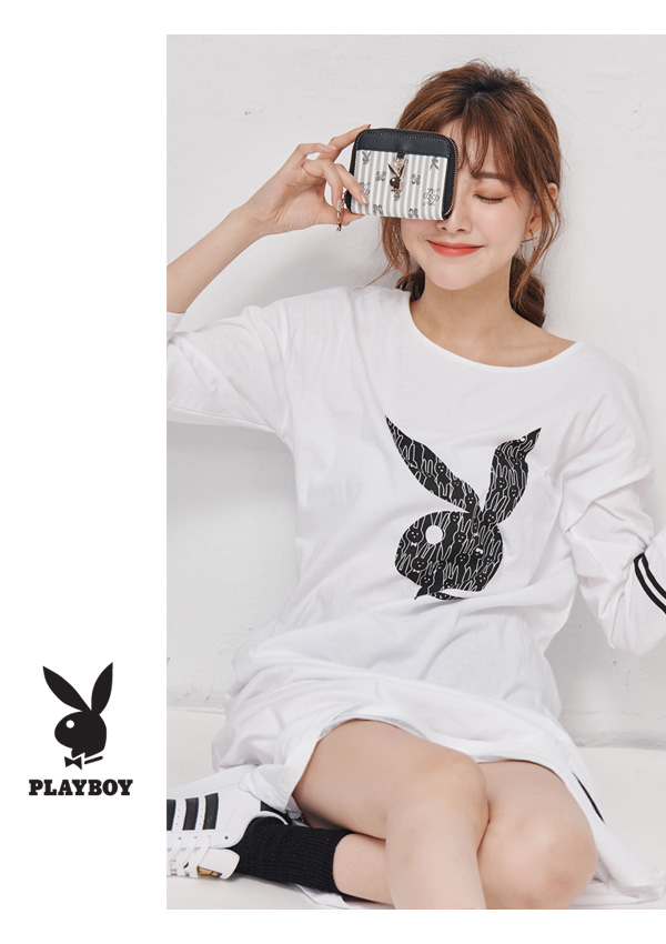 PLAYBOY- 零錢包 龐克兔系列-黑色