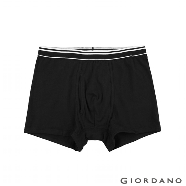 GIORDANO 男裝彈力貼身平底四角褲 - 39 黑色