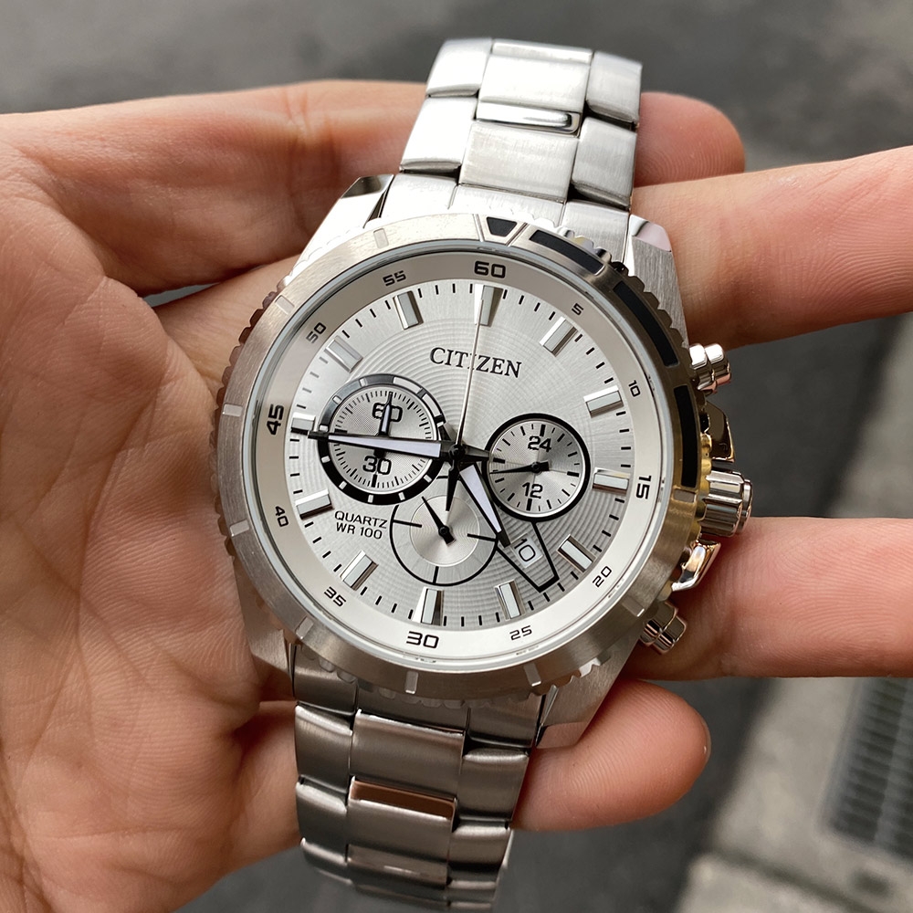 CITIZEN 星辰Chronograph 三眼男計時手錶(AN8200-50A)銀色面/44mm | 其他男錶| Yahoo奇摩購物中心