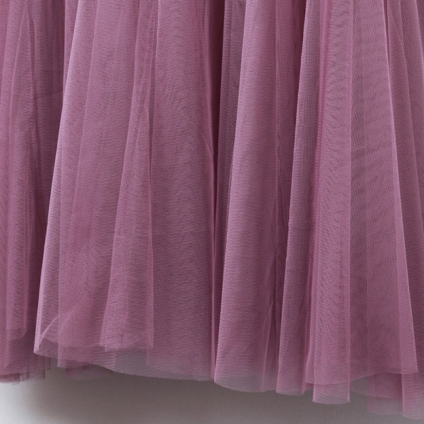 純色修身袖透視紗裙長袖洋裝-OB大尺碼