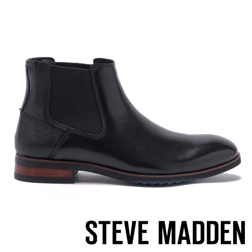 STEVE MADDEN-LESTON真皮紳士雀爾喜靴-黑色