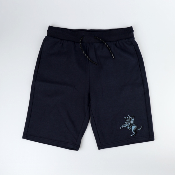 GIORDANO 男裝拿破崙刺繡針織短褲-03 標誌海軍藍