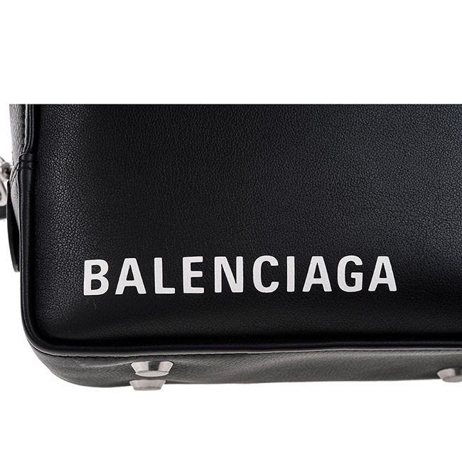 Balenciaga Triangle Square XS系列品牌字母小牛皮二用包(黑色)