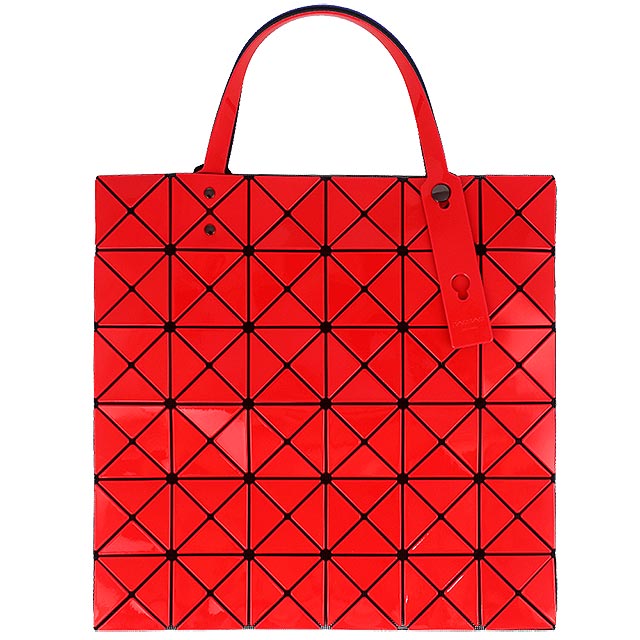 ISSEY MIYAKE 三宅一生BAOBAO跳色背帶三角方格6x6透光手提包(紅色)