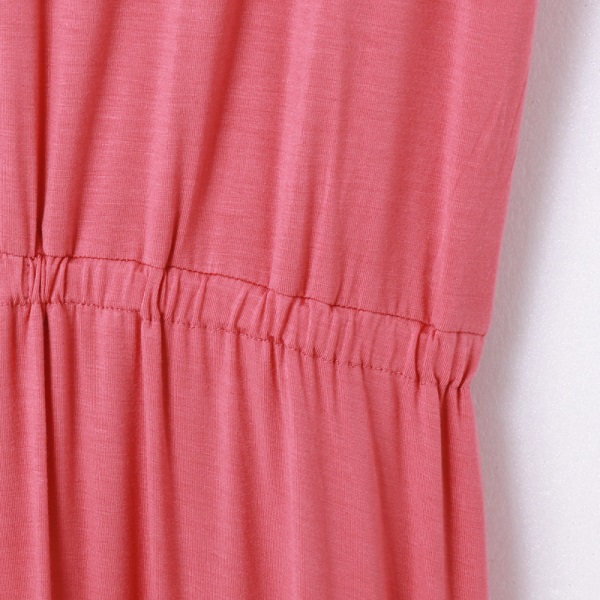 純色美背設計縮連袖縮腰洋裝-OB大尺碼