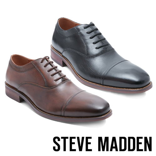 STEVE MADDEN-GLYMPSE 真皮男士美式拼接式紳士鞋-黑色