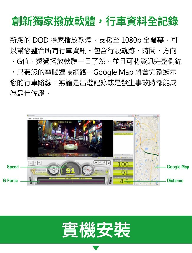 DOD FS500 1-CH行車紀錄器1080P含GPS固定測速