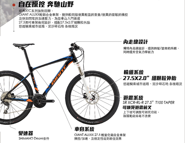 (無卡分期-12期)GIANT XTC 3 全路況對應入門登山車