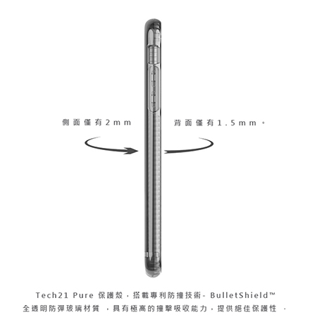Tech21英國抗衝擊PURE TINT防撞硬式透黑保護殼-iPhone X/Xs