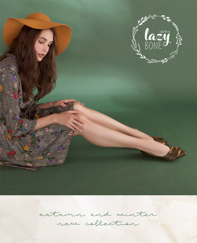 Fair Lady Soft懶骨頭 鏤空金屬框飾尖頭平底鞋 綠
