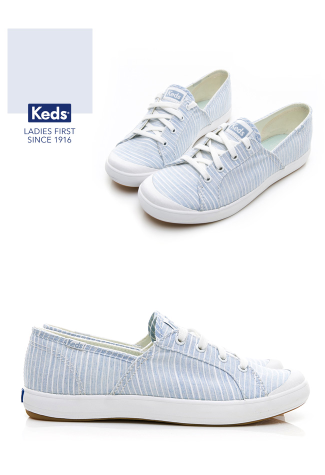 Keds SANDY 復古綁帶休閒鞋-淺藍