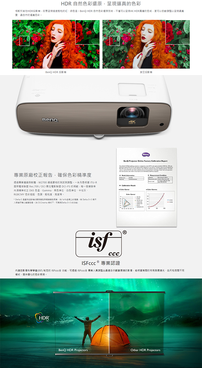 BenQ W2700 4K HDR高亮三坪機(2000流明)