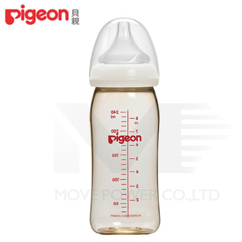 【任選】日本《Pigeon 貝親》母乳實感PPSU寬口奶瓶-白【240ml】