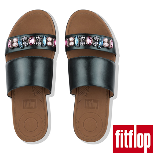 FitFlop DELTA BEJEWELLED SLIDES-銀河綠