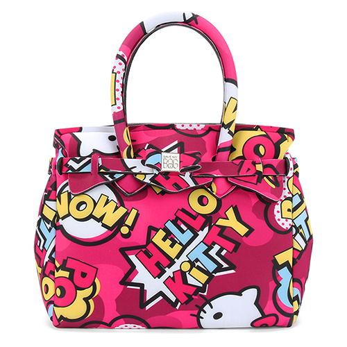 SAVE MY BAG Petite Miss系列Hello Kitty輕量托特包-桃紅色