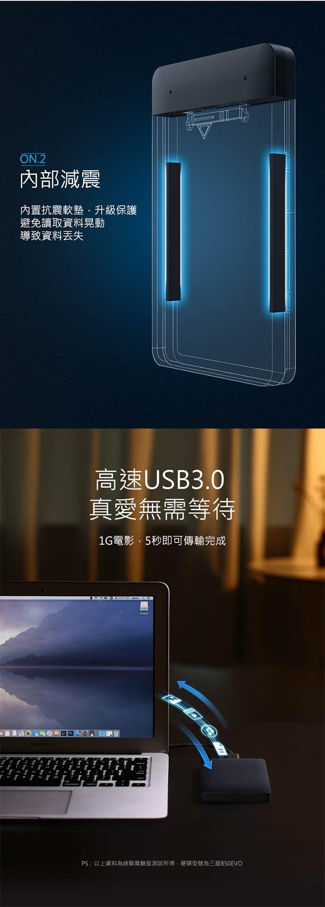 綠聯 2.5吋USB3.0高速防震隨身外接盒