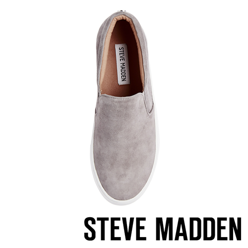 STEVE MADDEN-GILLS麂皮素面厚底懶人鞋-灰色