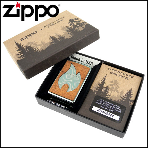 ZIPPO 美系~Flame-火焰圖案-桃花心木貼片打火機