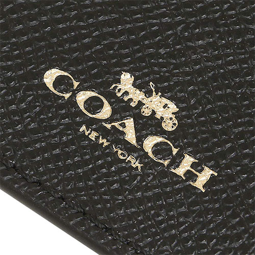COACH LOGO馬車防刮皮革證件套票卡夾 黑色