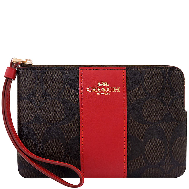 【平均一件$944】COACH 紅色大C PVC手拿包+紅色防刮皮革手拿包