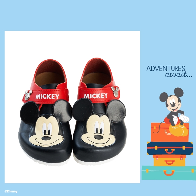 迪士尼童鞋 米奇 立體造型壓紋休閒鞋-黑