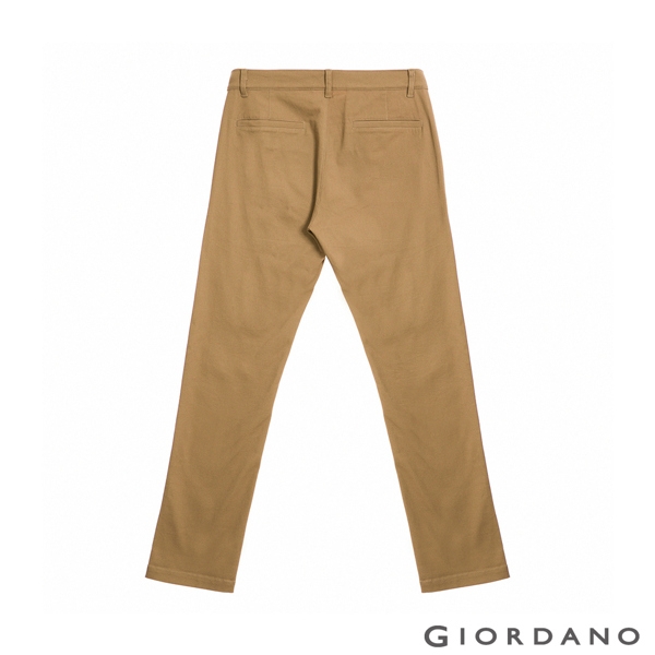 GIORDANO 男裝基本款錐形彈力卡其長褲 - 04 虎眼石卡其