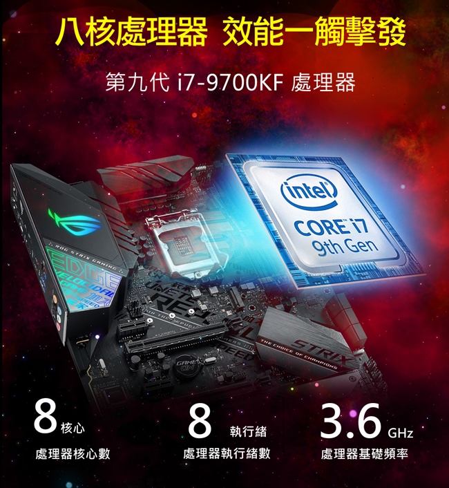 華碩Z390平台[貝莉莓S6]i7-9700KF/16G/RTX2060S/1TB_M2