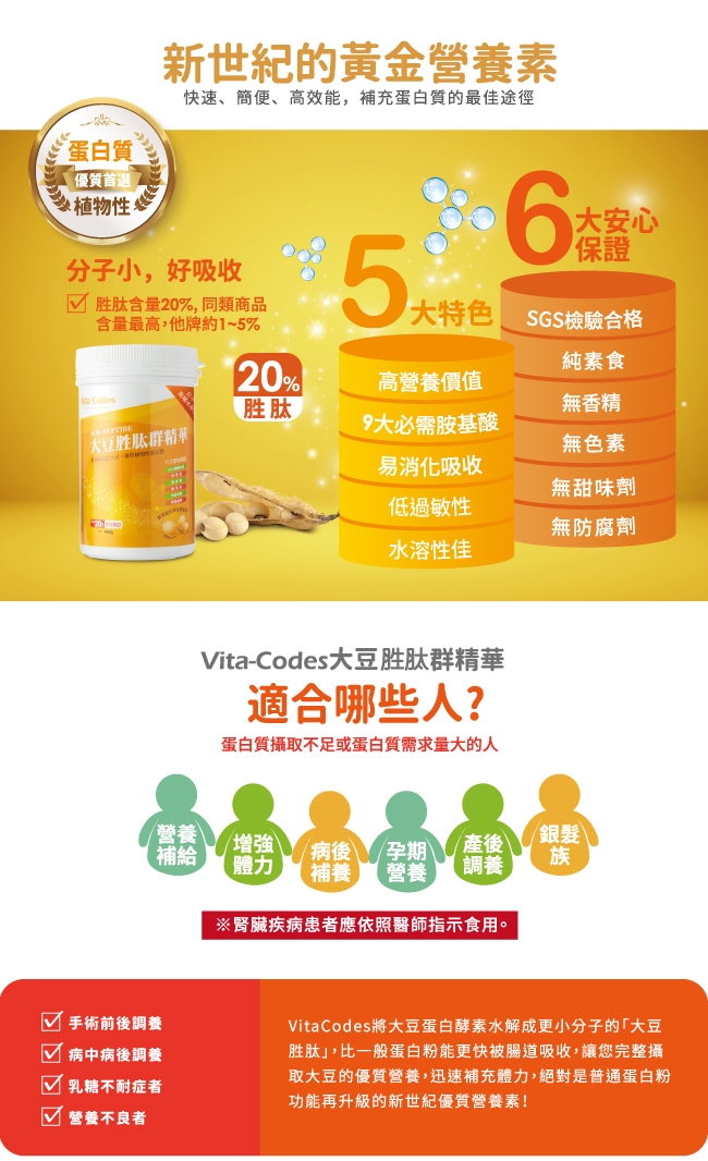 (主推大豆)Vita Codes大豆胜太群精華 買8送4(12瓶)