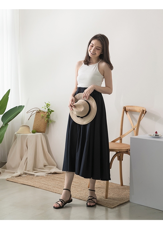 D+AF 獨特魅力．層次感細帶方頭平底涼鞋＊黑