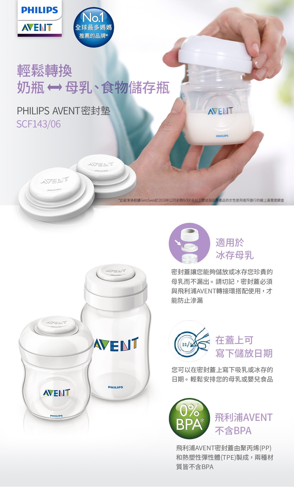 Philips Avent 密封墊(六入) SCF143/06