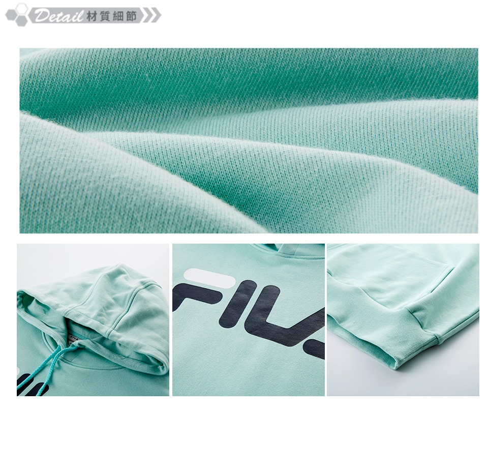 FILA #LINEA ITALIA 長袖連帽T恤-薄荷綠1TET-5410-LN