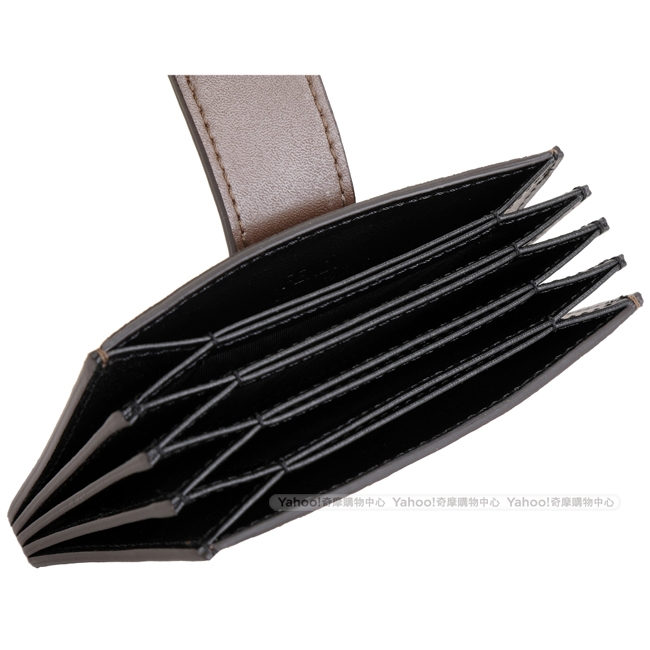 FENDI By The Way 鉚釘小牛皮卡片夾(灰棕色)