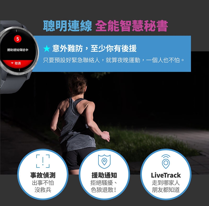 GARMIN VENU AMOLED GPS 智慧腕錶