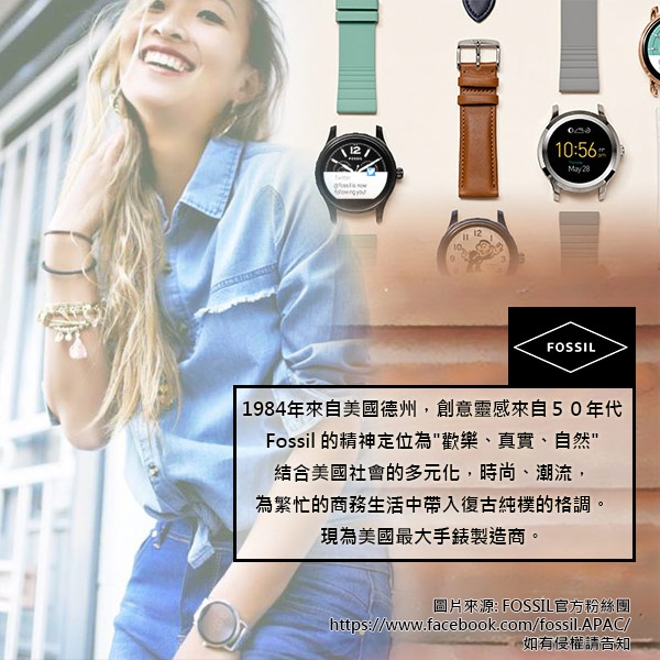 FOSSIL 優雅仕女時尚造型腕錶-深灰x玫瑰金框/32mm