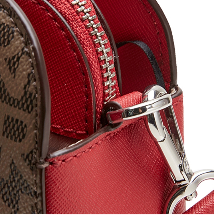 DKNY LOGO壓紋時尚手提包 紅