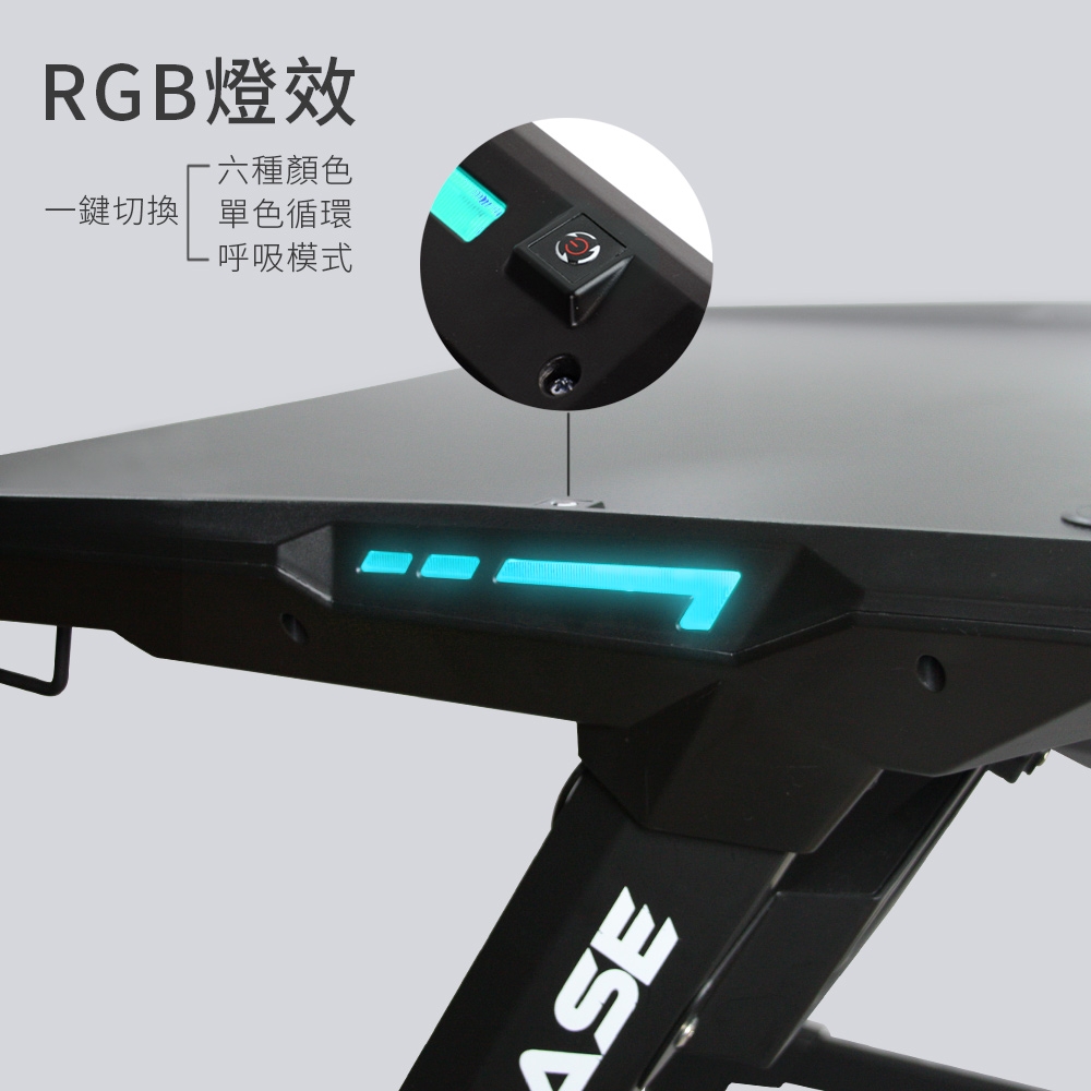 B.Friend GT01 RGB炫彩Z型電競桌(黑)+MK6A 機械鍵盤青軸(藍)