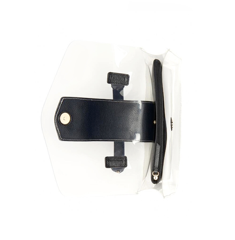 DKNY 時尚透明簡約鎖頭斜背包 黑