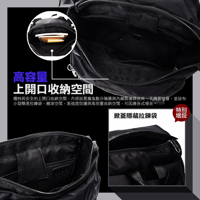 福利品 ELLE HOMME 獨特巴黎鐵塔設計休閒風格 可置物12吋扣層 機能後背包-咖啡