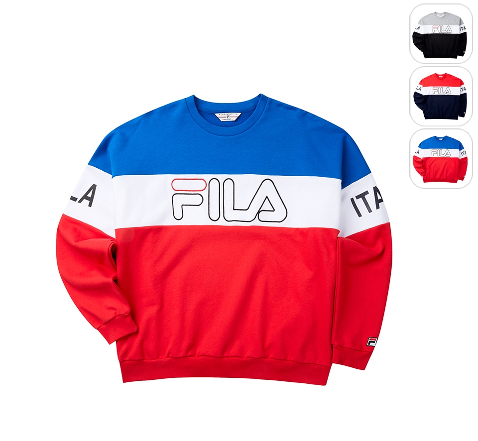 FILA #LINEA ITALIA 長袖圓領T恤-紅 1TET-5405-RD