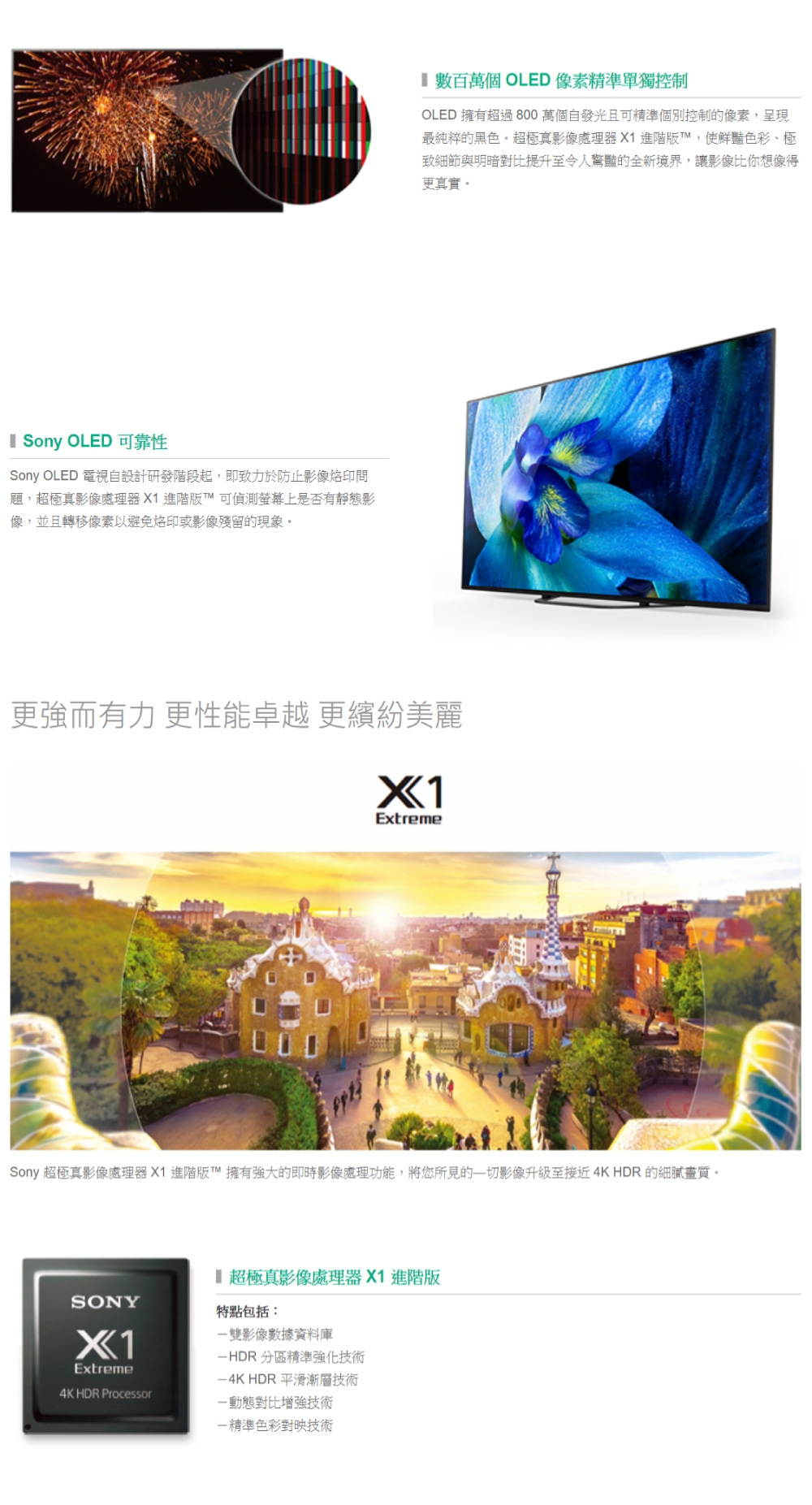 SONY 55型 4K HDR 連網OLED電視 KD-55A8G