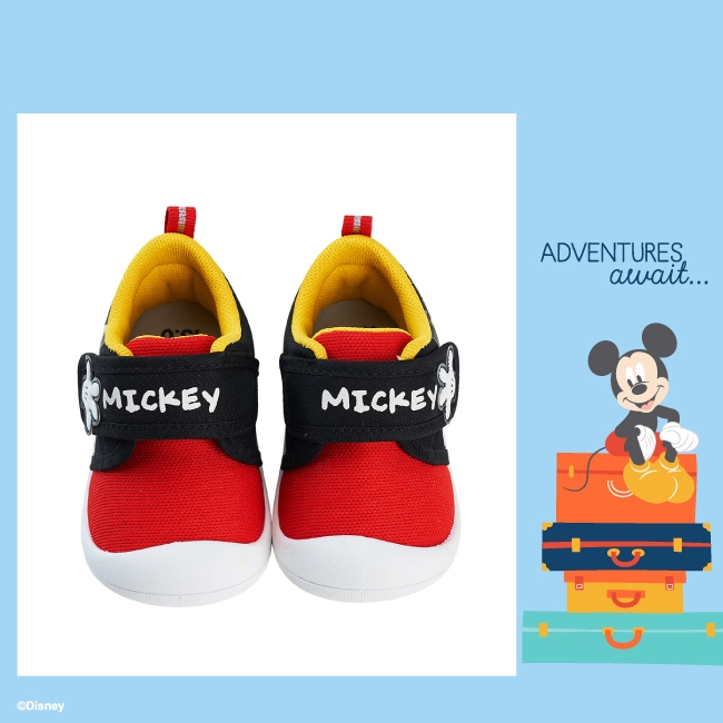 迪士尼童鞋 米奇 趣味造型寶寶學步鞋-黑紅