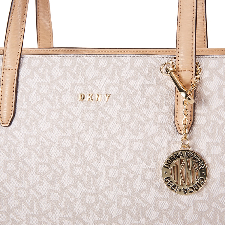 DKNY LOGO印花手提托特包 白