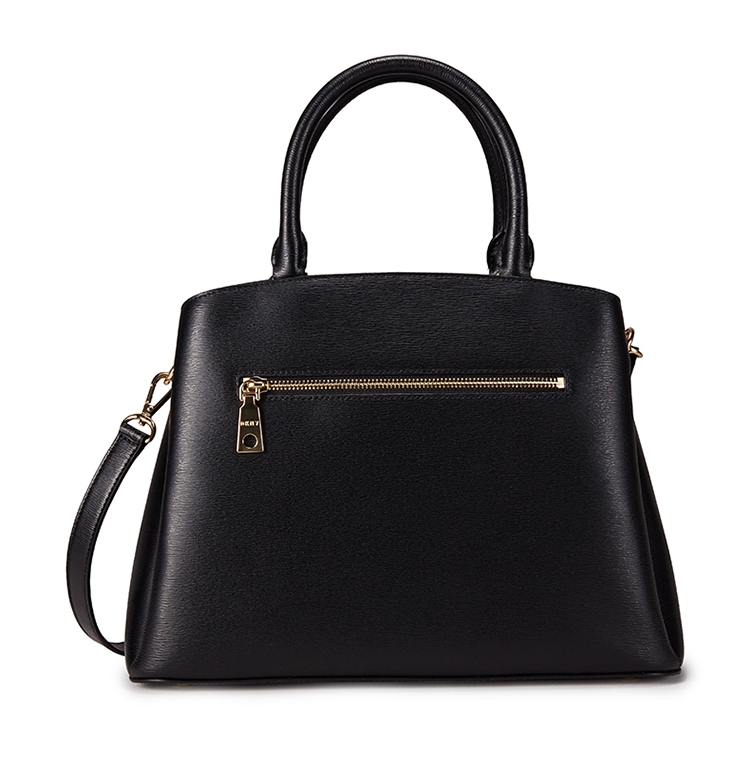 DKNY 真皮簡約斜背手提包 黑