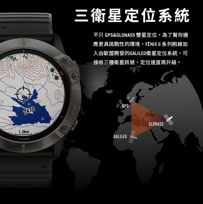 GARMIN Fenix 6X Pro Solar(太陽能) 進階複合式運動GPS腕錶