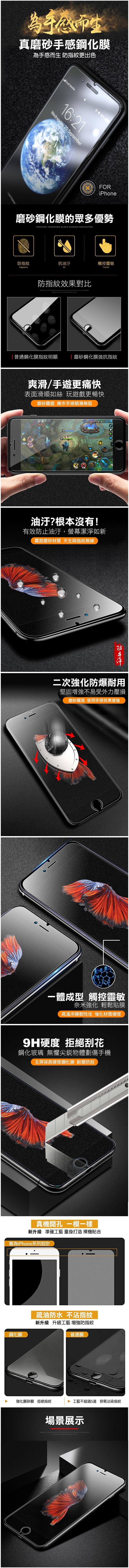 iPhone 6/6S 霧面 9H 鋼化玻璃膜 保護貼-超值3入組