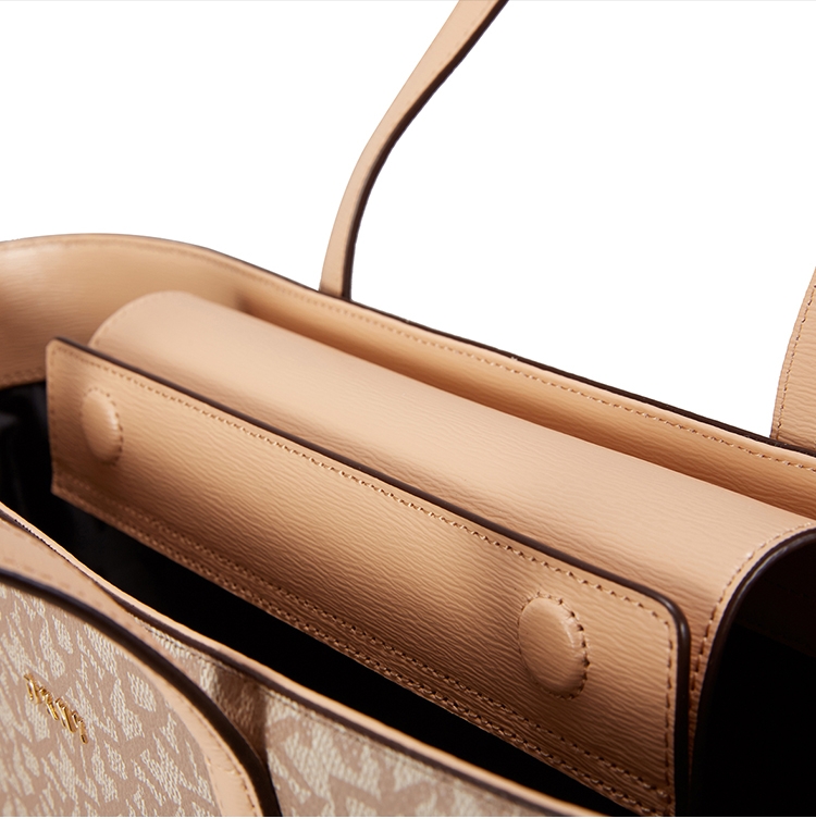 DKNY LOGO印花手提托特包 卡其